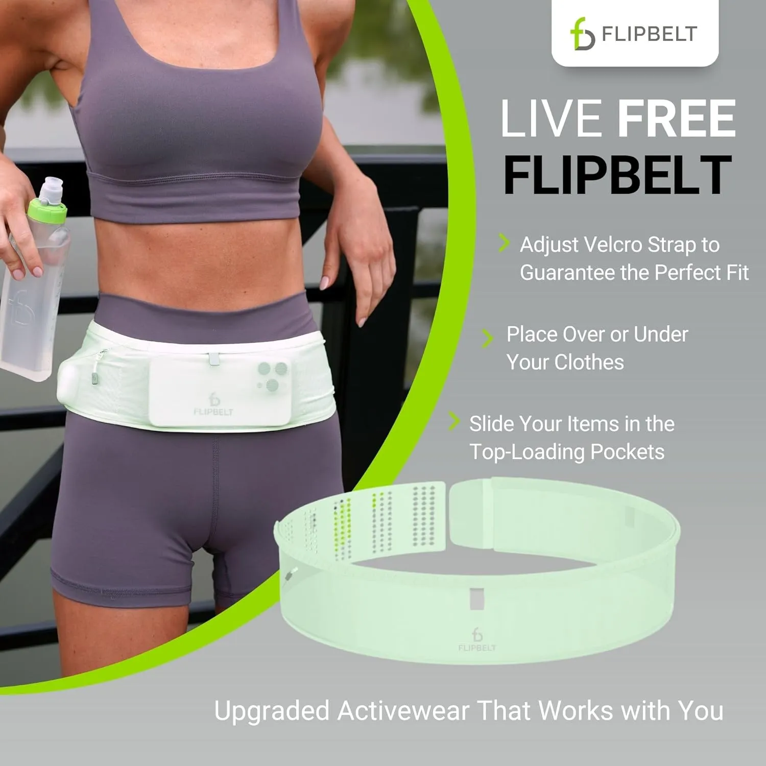 FlipBelt Air Adjustable - Spring Mint - MXL