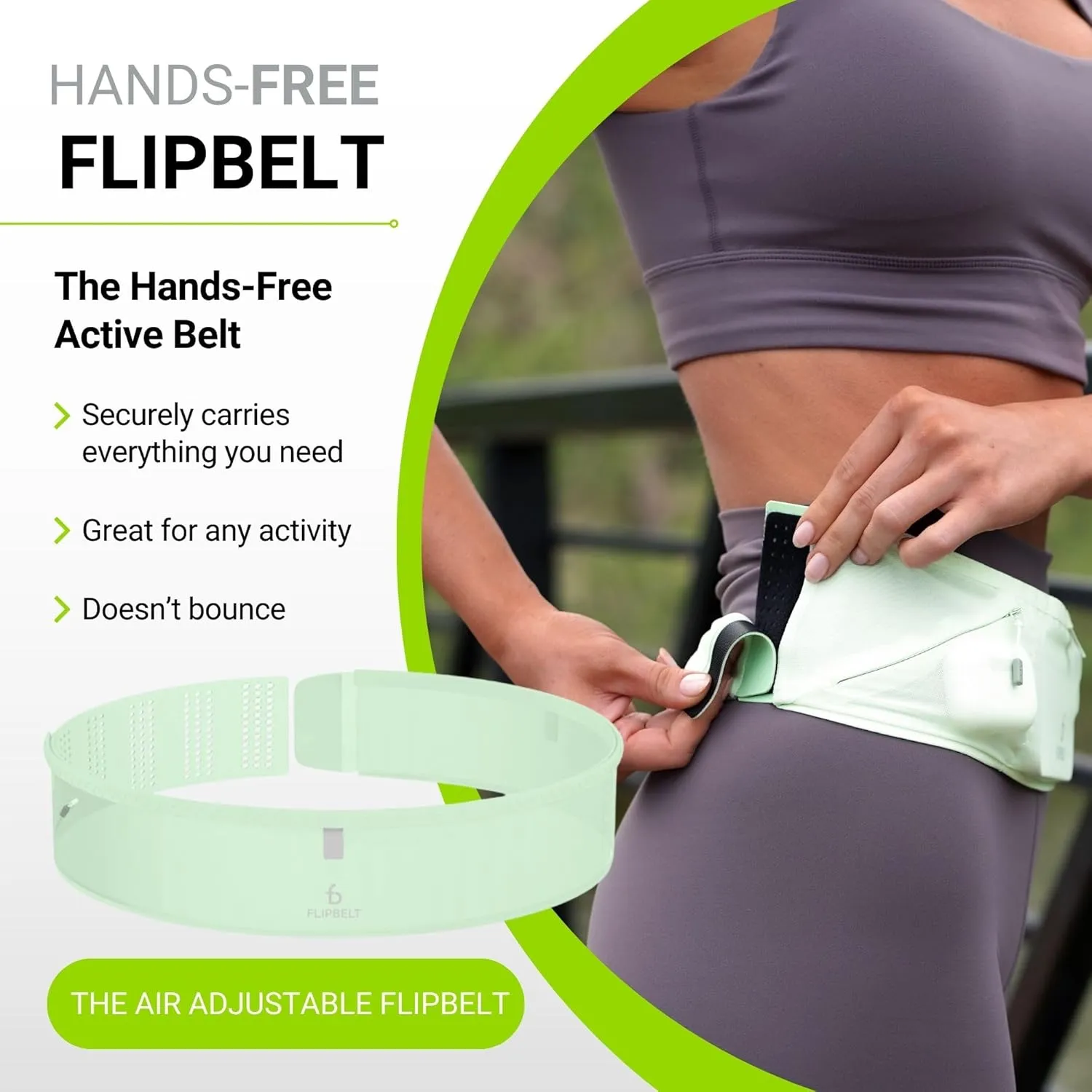 FlipBelt Air Adjustable - Spring Mint - MXL
