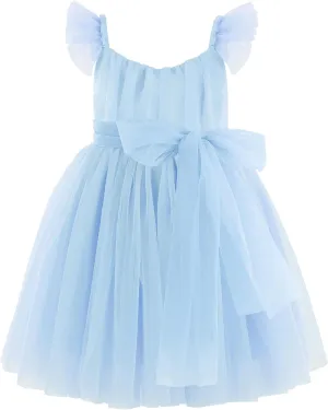 Flofallzique Toddler Tutu Dress Summer Flutter Sleeve Infant Baby Birthday Party Girls Tulle Dress for 1-6 Y