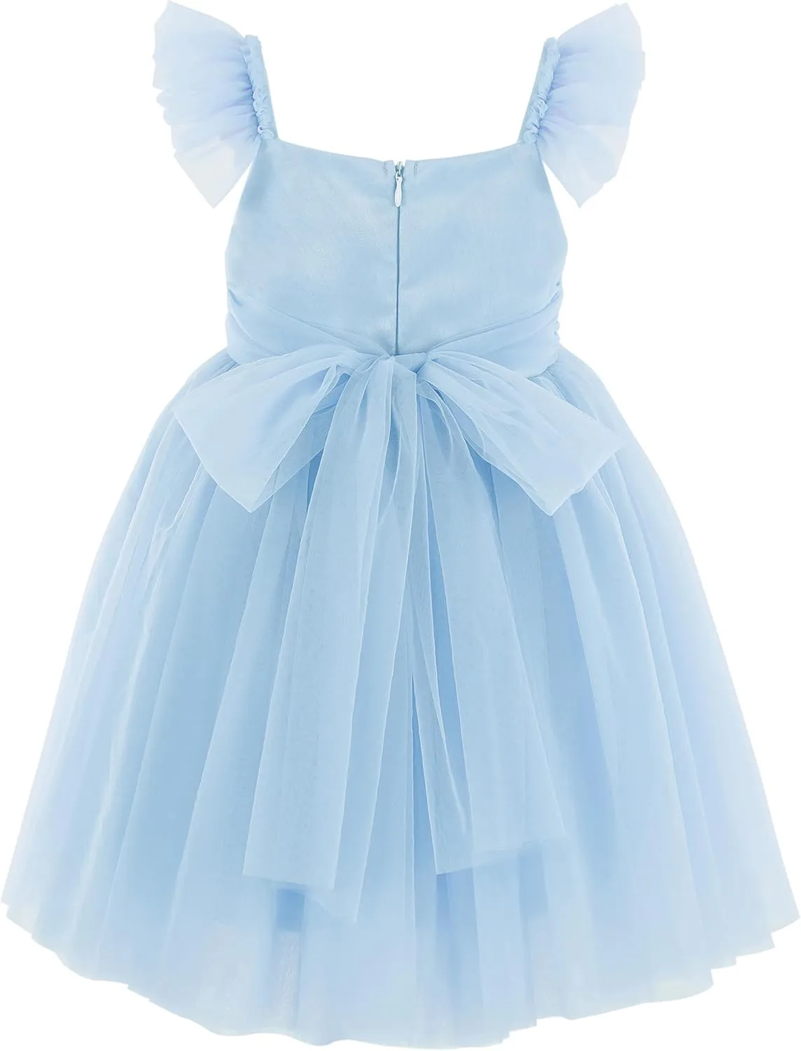 Flofallzique Toddler Tutu Dress Summer Flutter Sleeve Infant Baby Birthday Party Girls Tulle Dress for 1-6 Y