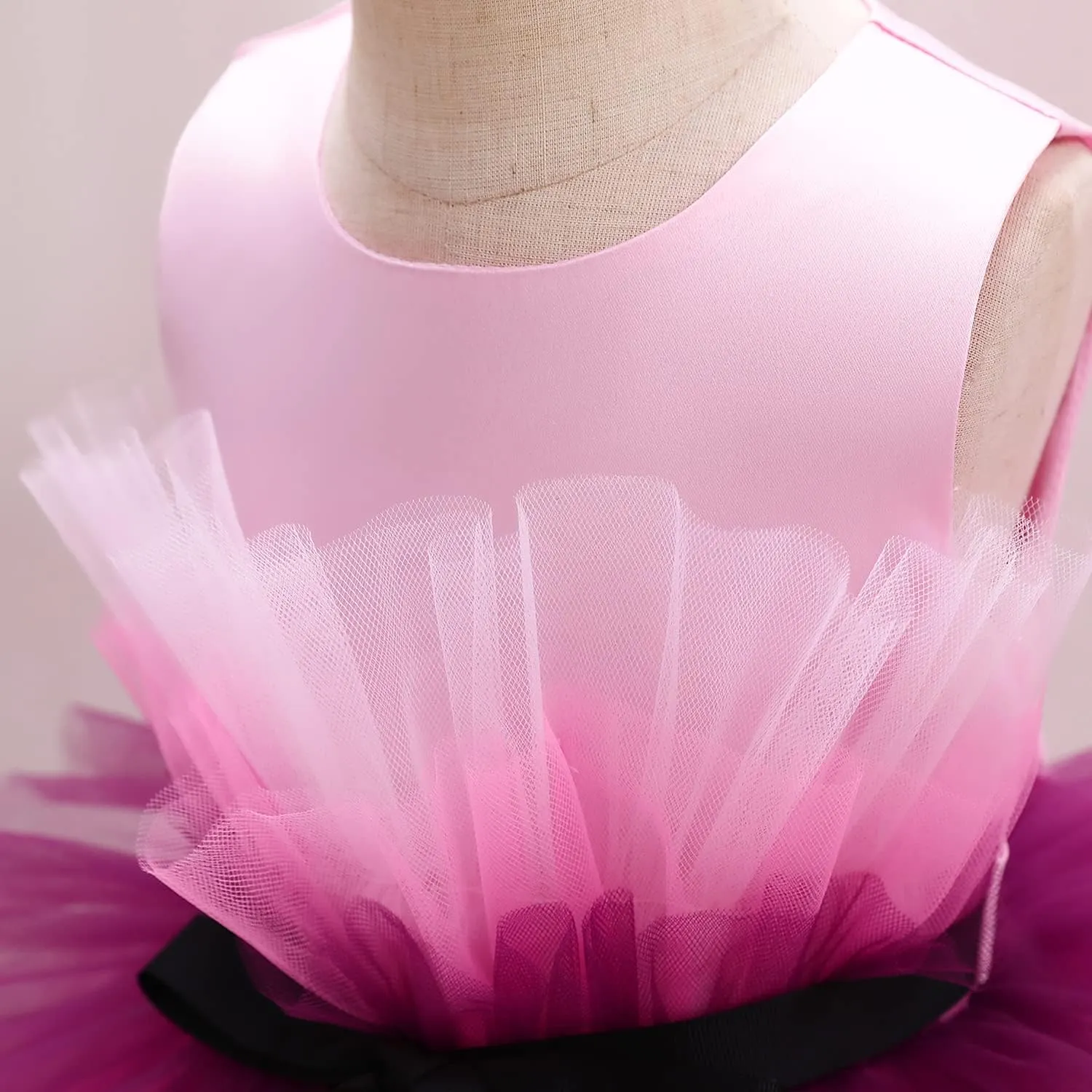Flower Baby Girl Lace Dress Toddler Tulle Sleeveless Bow Princess Party Wedding Pageant Bridesmaid (0-6T)