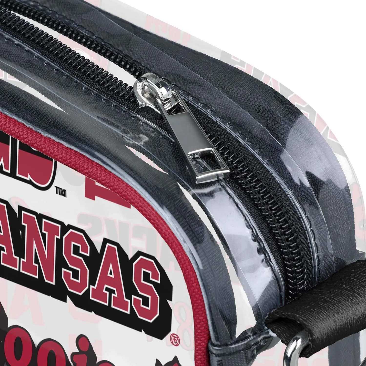 FOCO NCAA College Team Logo Stripe Clear Crossbody Bag