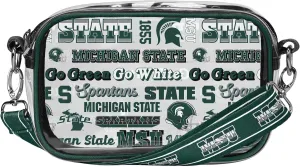 FOCO NCAA College Team Logo Stripe Clear Crossbody Bag