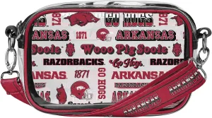 FOCO NCAA College Team Logo Stripe Clear Crossbody Bag