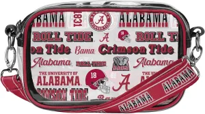 FOCO NCAA College Team Logo Stripe Clear Crossbody Bag