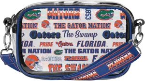 FOCO NCAA College Team Logo Stripe Clear Crossbody Bag