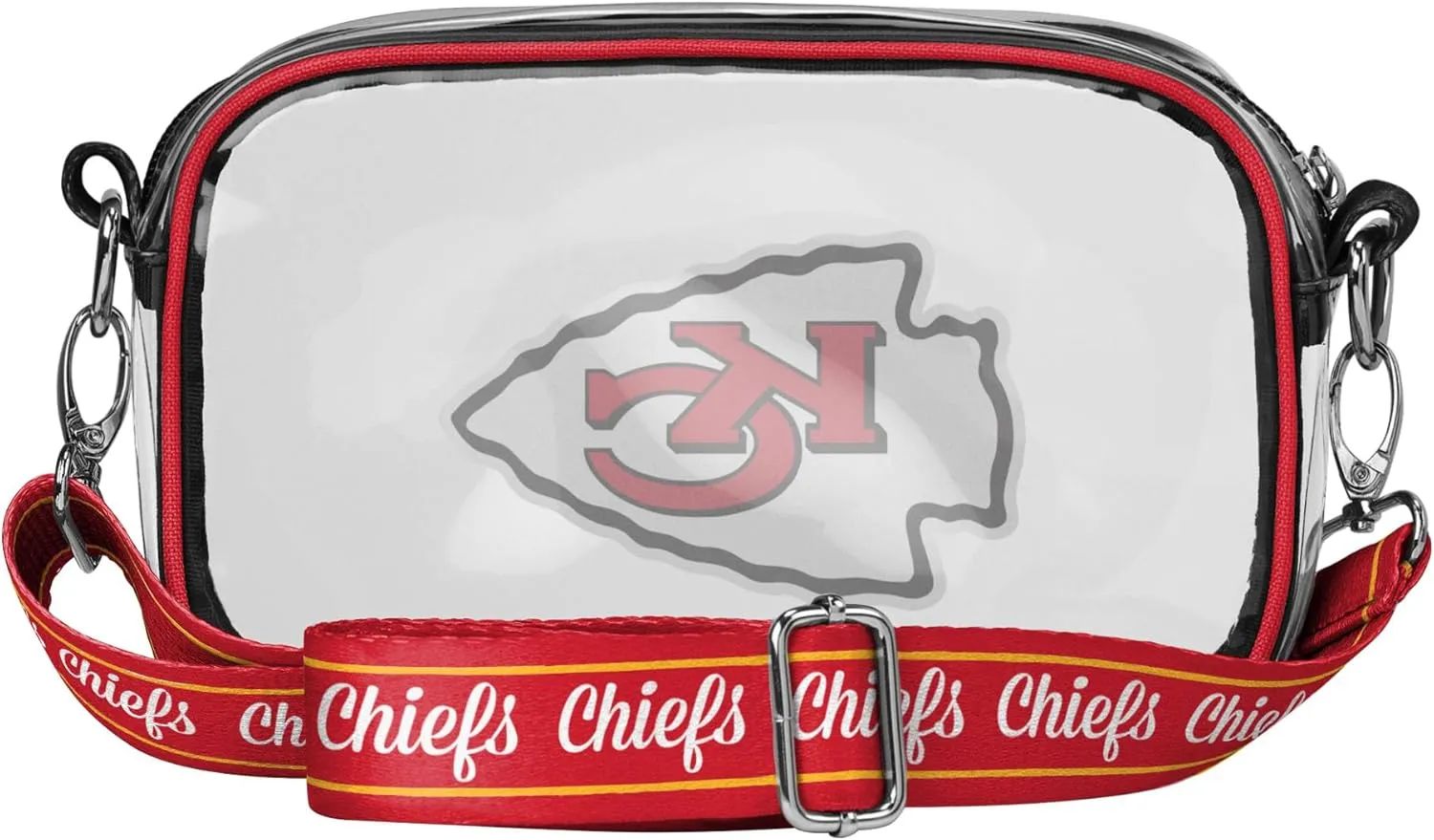 FOCO NFL Team Logo Stripe Clear Crossbody Bag