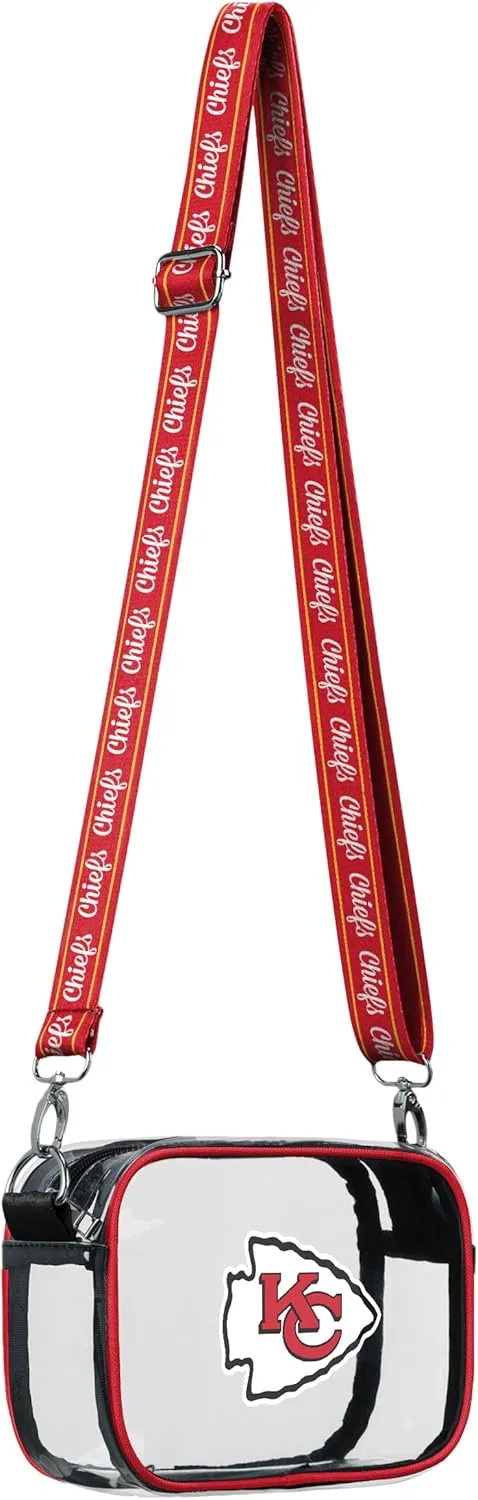 FOCO NFL Team Logo Stripe Clear Crossbody Bag