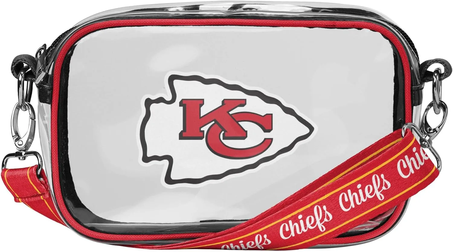 FOCO NFL Team Logo Stripe Clear Crossbody Bag