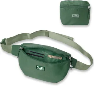 Foldable Crossbody Bags for Women & Men - Anti-Theft RFID-Safe Fanny Pack with Smart Lockable Zippers and Cut-Resistant Strap - Lightweight Waist Pack for Travel & Everyday Use - Army Green
