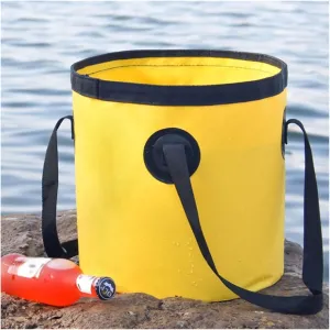 Foldable Water Bucket 20L,Space-Saving Wash Basin Collapsible Water Storage Container Folding Camping Bucket for Outdoor Traveling Hiking Fishing Gardening Car Washing ( Color : Yellow , Size : 20L )