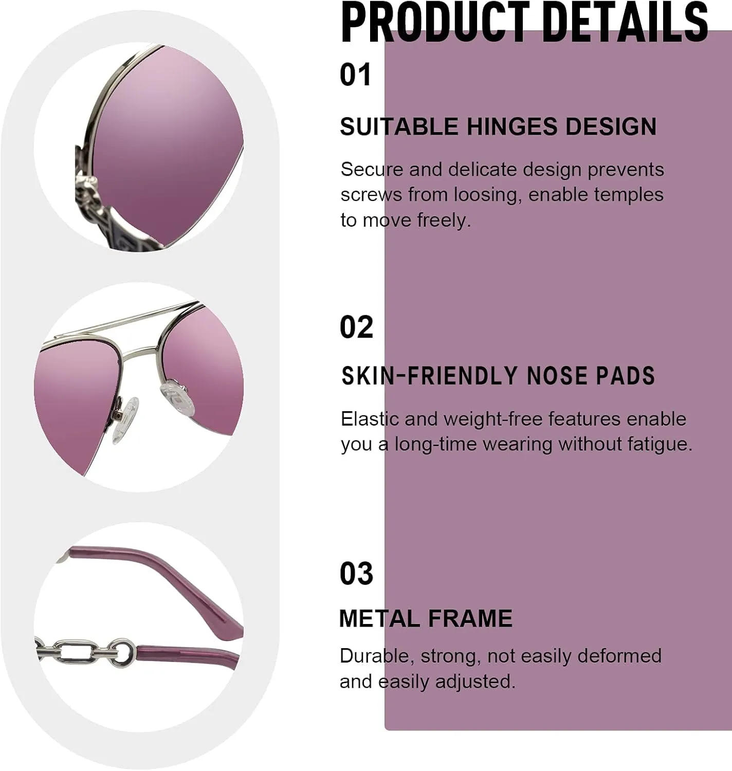 FONHCOO Aviator Sunglasses for Women Men Metal Frame UV400 Mirrored Sunglasses