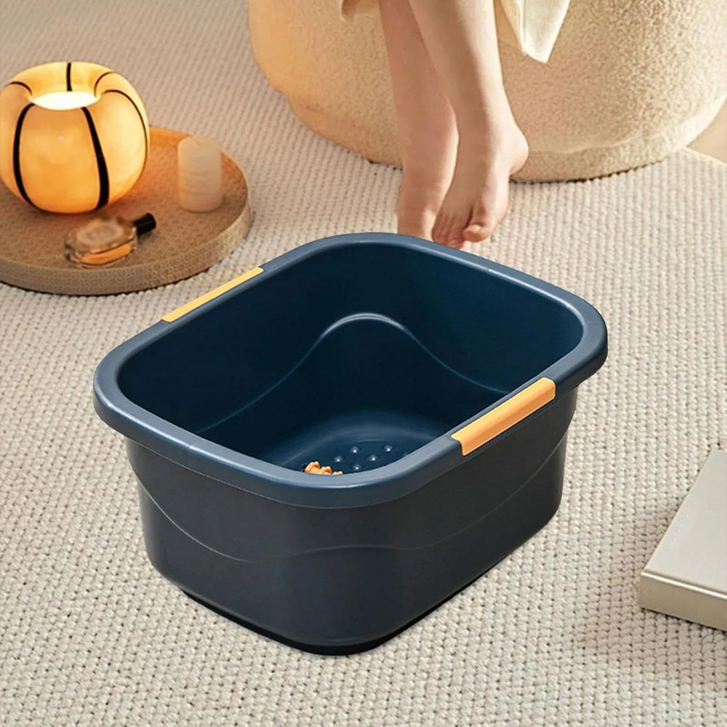 Foot Bath Foot Bucket,Pedicure Foot Soak,Lightweight,Sturdy,Foot Soak Tub for Soaking for Foot Soak Bath Foot Pedicure, Dark Blue Large