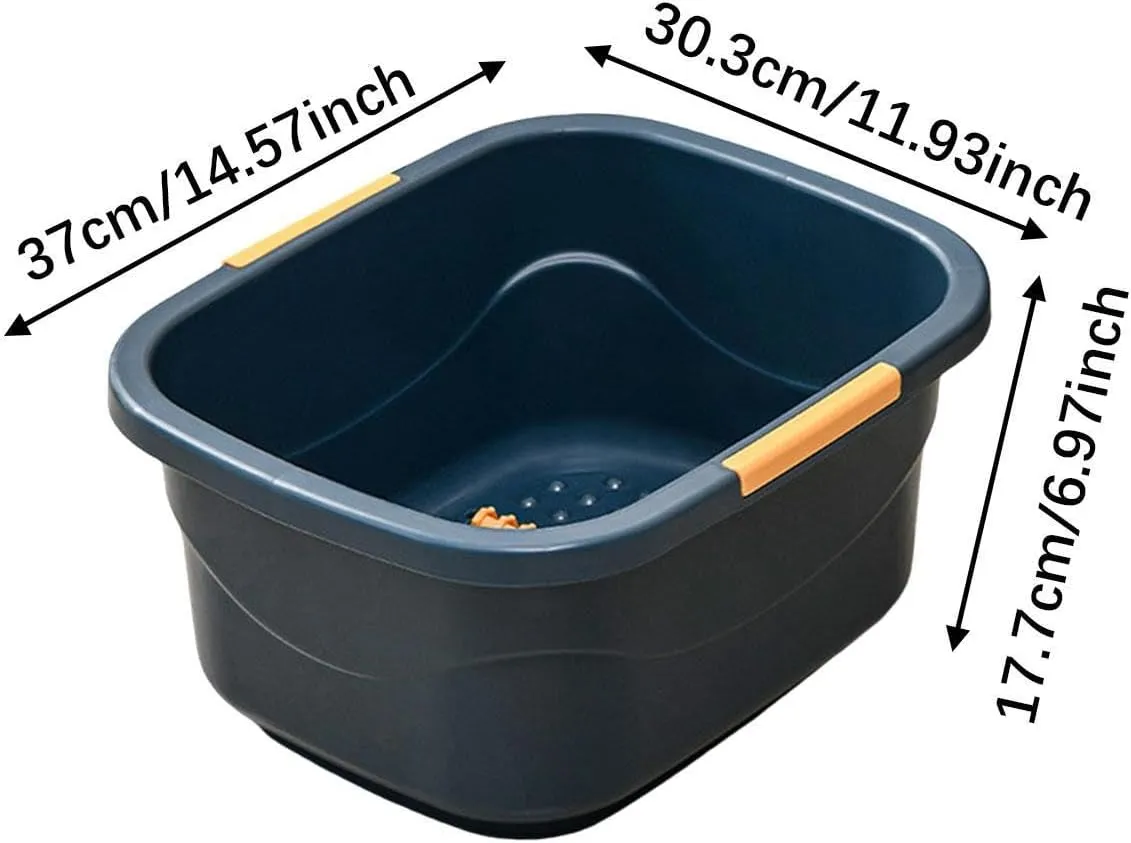Foot Bath Foot Bucket,Pedicure Foot Soak,Lightweight,Sturdy,Foot Soak Tub for Soaking for Foot Soak Bath Foot Pedicure, Dark Blue Large