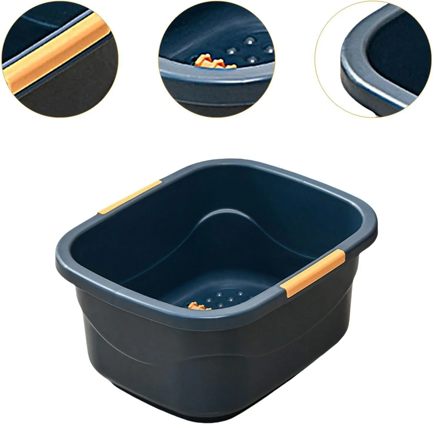 Foot Bath Foot Bucket,Pedicure Foot Soak,Lightweight,Sturdy,Foot Soak Tub for Soaking for Foot Soak Bath Foot Pedicure, Dark Blue Large