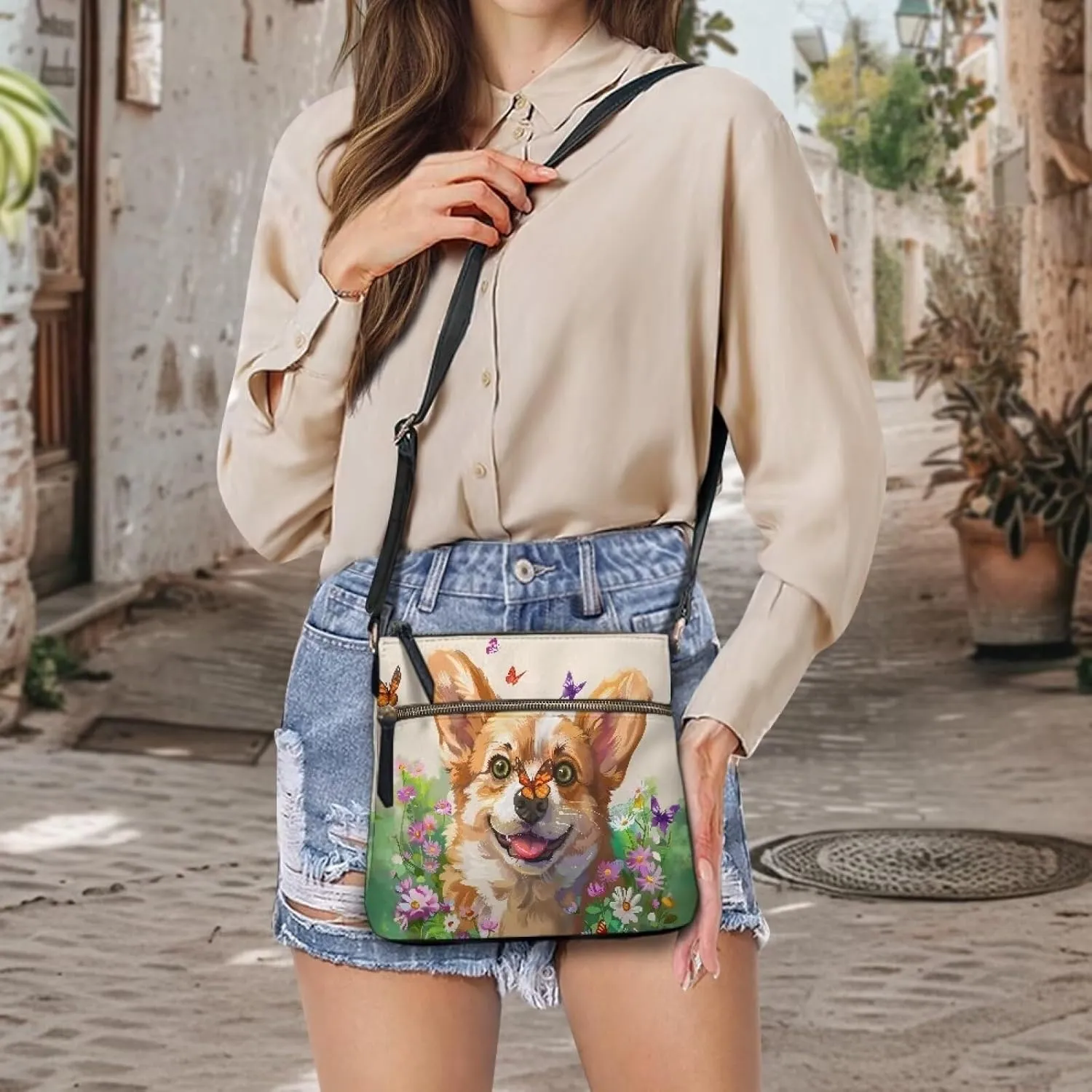 FOR U DESIGNS Crossbody Bags for Women Trendy Travel Leather Shoulder Satchel Bags with Zipper Pockets for Work