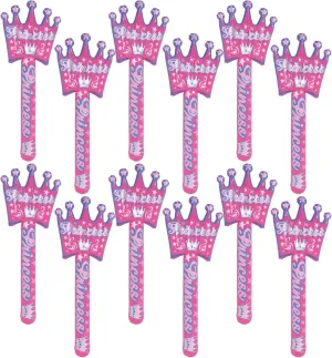 Forest & Twelfth Magical Inflatable 34” Princess Wand Inflatable Princess Fairy Wand for Girl’s Dress-Up Costume Parties, Pretend Role Play, Halloween, Birthday Party Supplies (Pack of 12)