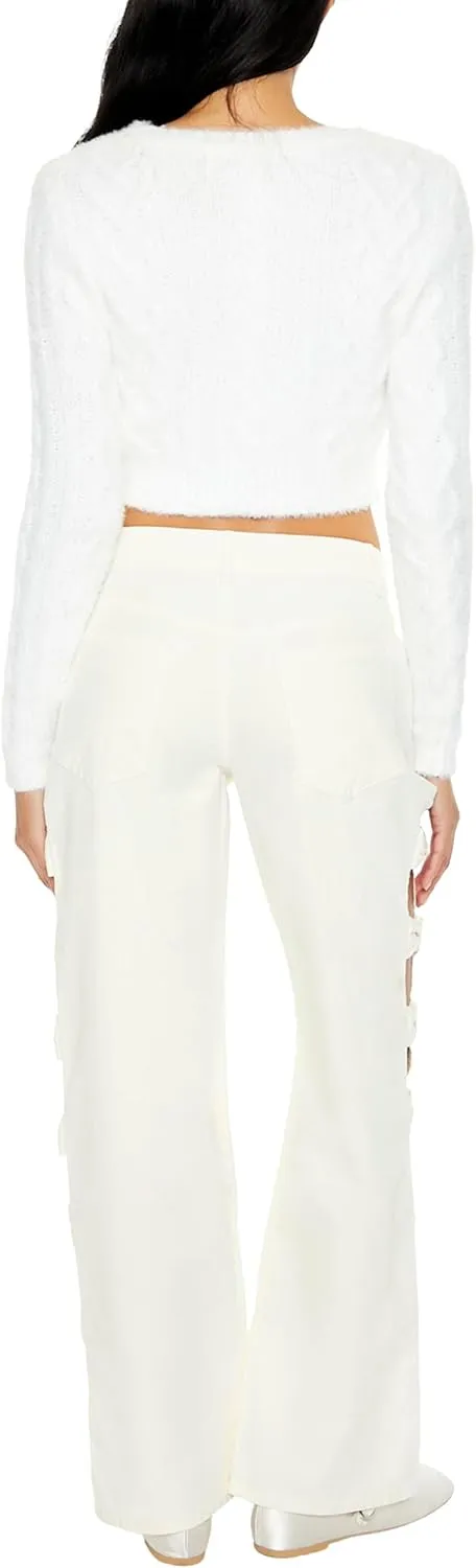 Forever 21 Women's Bow Velvet Cutout Pants
