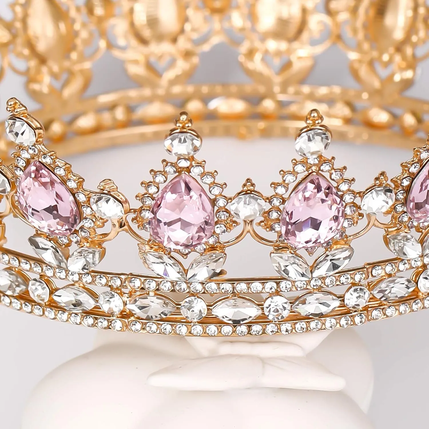 FORSEVEN Queen Crown Rhinestone Wedding Crowns and Tiaras for Women Costume Party Hair Accessories Princess Birthday Crown Crystal Bridal Crown