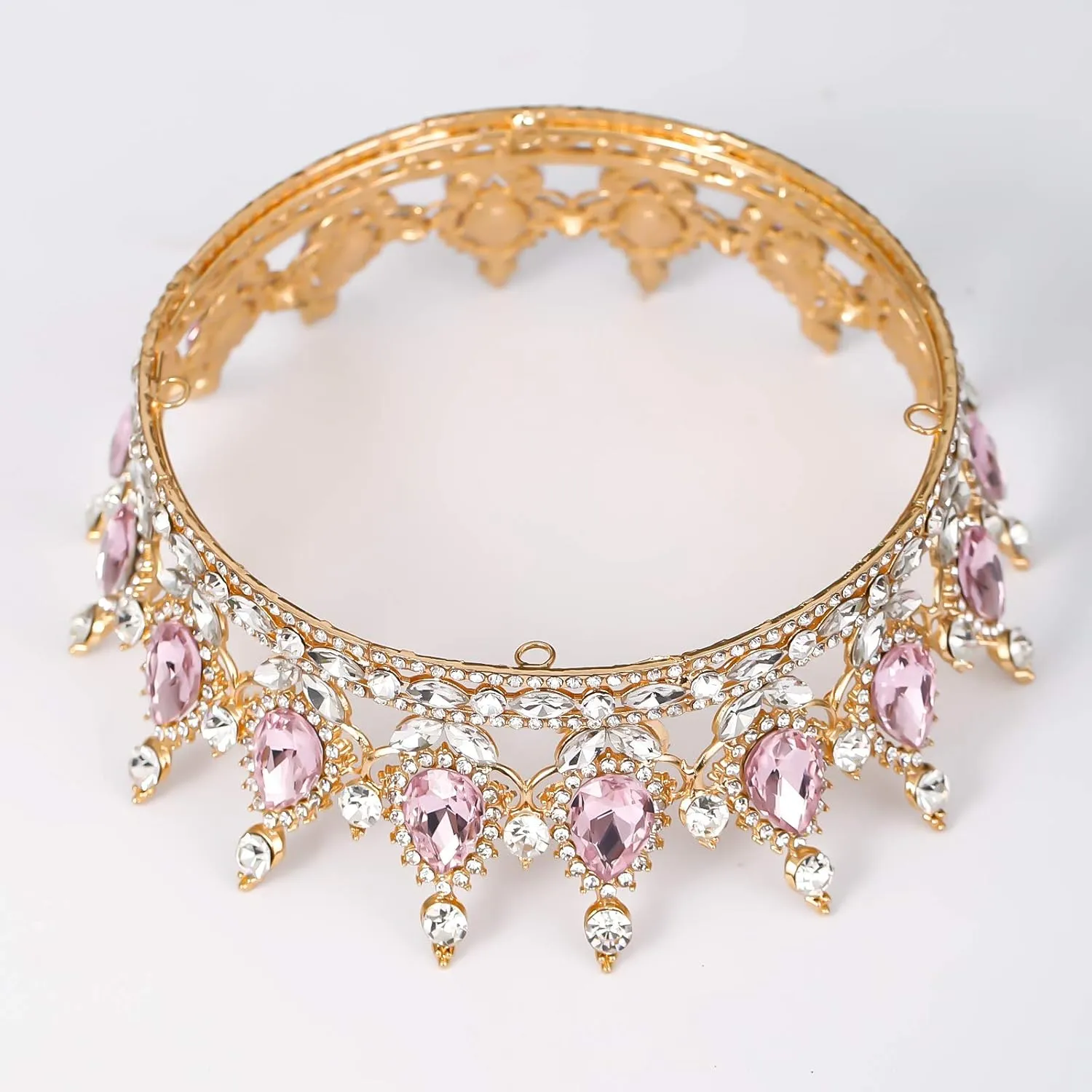 FORSEVEN Queen Crown Rhinestone Wedding Crowns and Tiaras for Women Costume Party Hair Accessories Princess Birthday Crown Crystal Bridal Crown