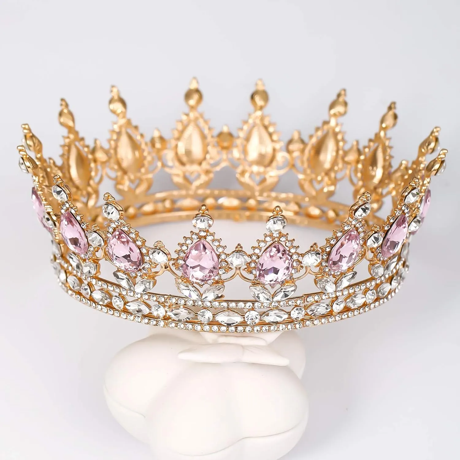 FORSEVEN Queen Crown Rhinestone Wedding Crowns and Tiaras for Women Costume Party Hair Accessories Princess Birthday Crown Crystal Bridal Crown