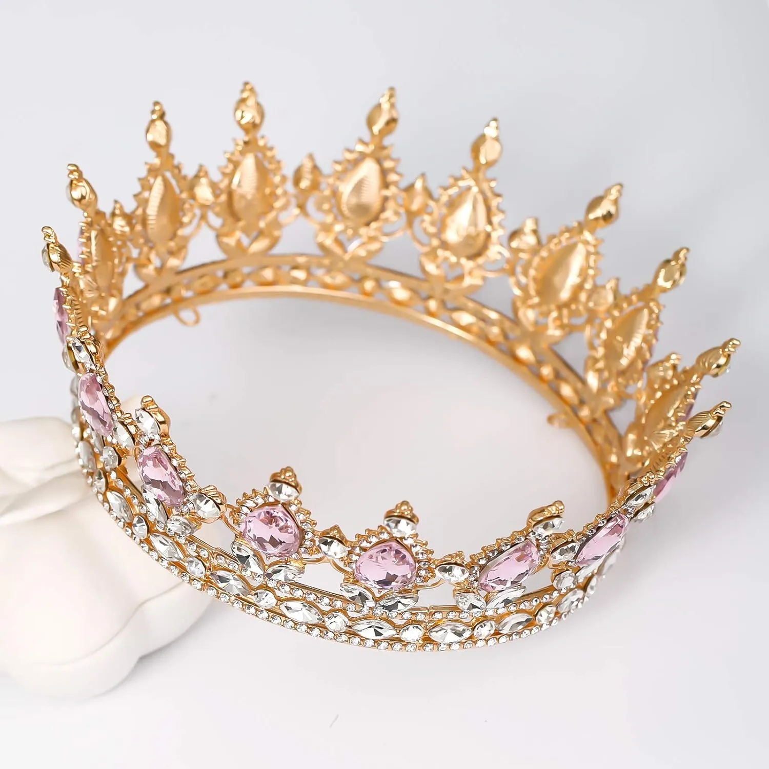 FORSEVEN Queen Crown Rhinestone Wedding Crowns and Tiaras for Women Costume Party Hair Accessories Princess Birthday Crown Crystal Bridal Crown