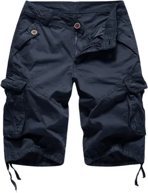 FOURSTEEDS Womens Casual Loose Fit Multi-Pocket Camouflage Twill Bermuda Cargo Shorts with Belt