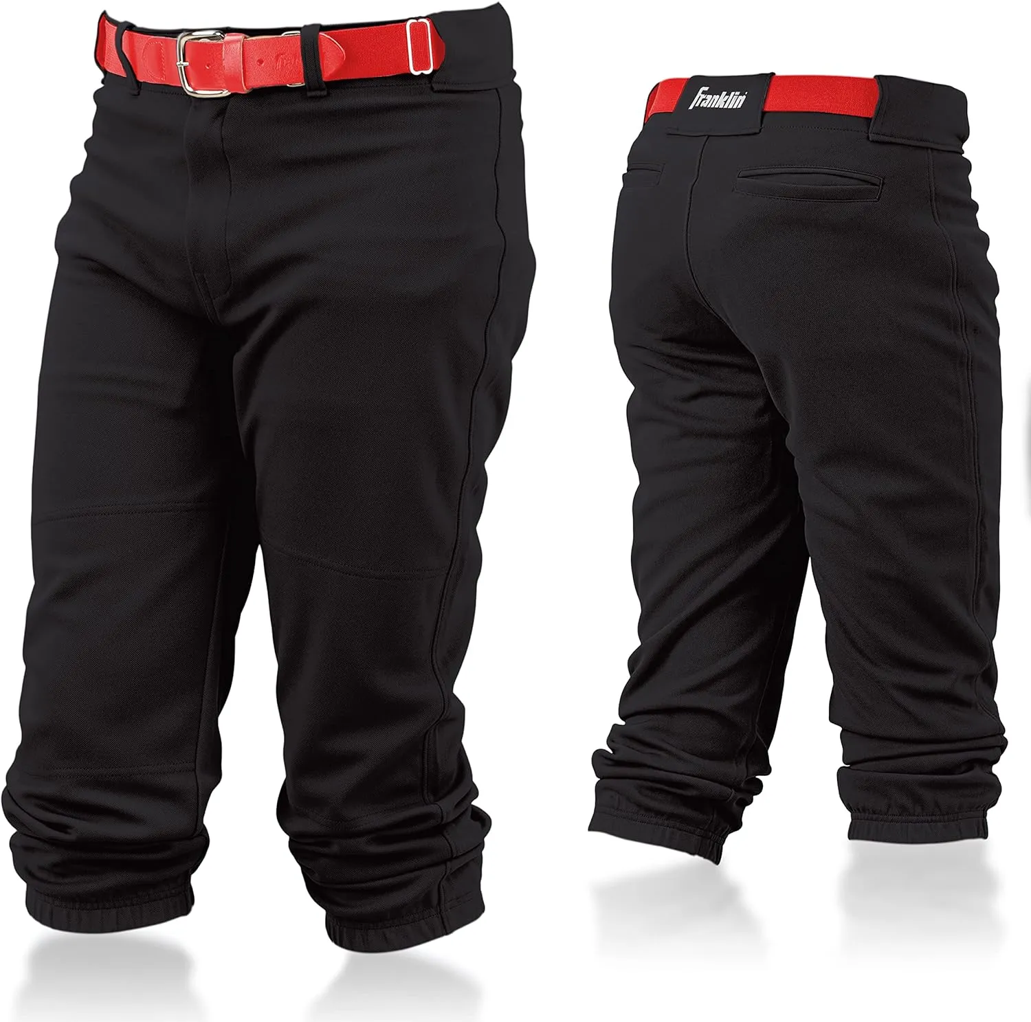 Franklin Sports Youth Baseball   Softball Pants - Knee High   Relaxed Fit Kids Baseball Pants - White, Black   Grey Pants