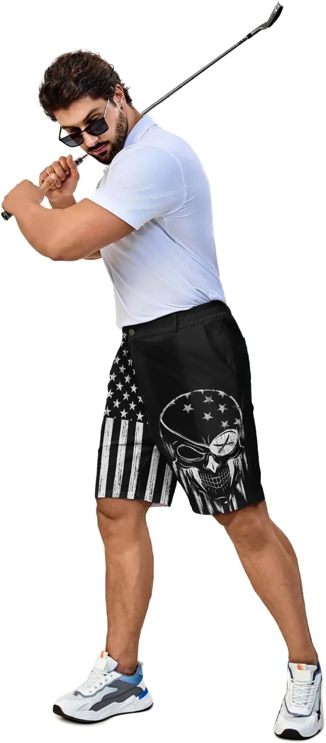 Fun Men's Golf Shorts Fun Work Polo Dress Short for Men Lightweight Quick Dry Multi-Pocket