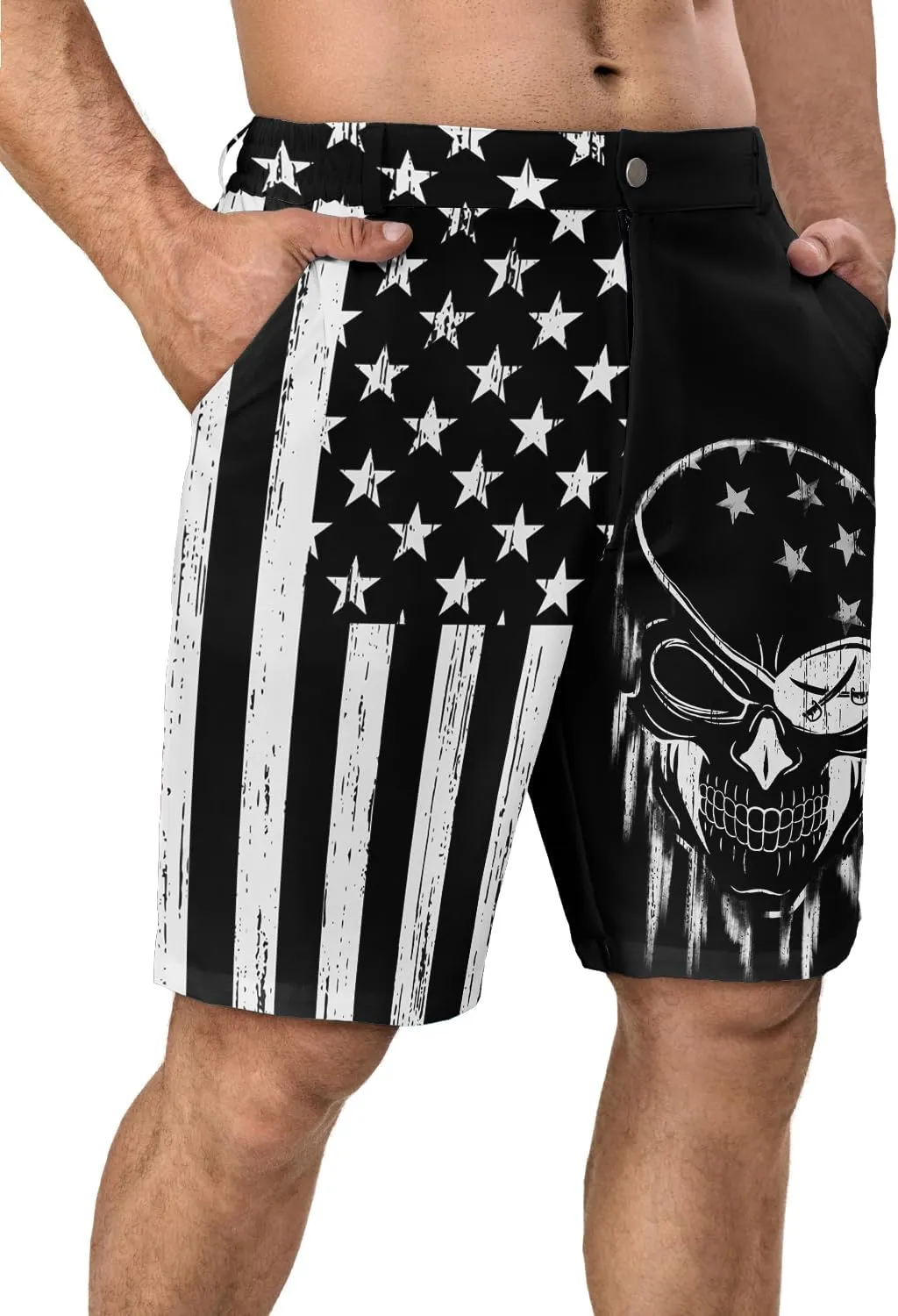 Fun Men's Golf Shorts Fun Work Polo Dress Short for Men Lightweight Quick Dry Multi-Pocket