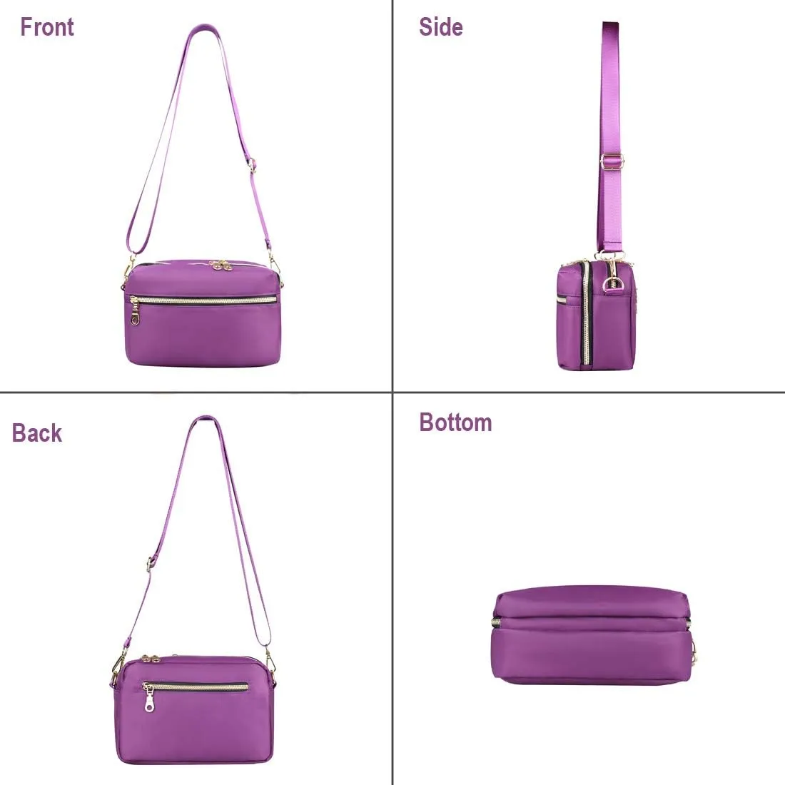 Functional Multi Pocket Crossbody Bag for Women Stylish Ladies Shoulder Messenger Bags Purse
