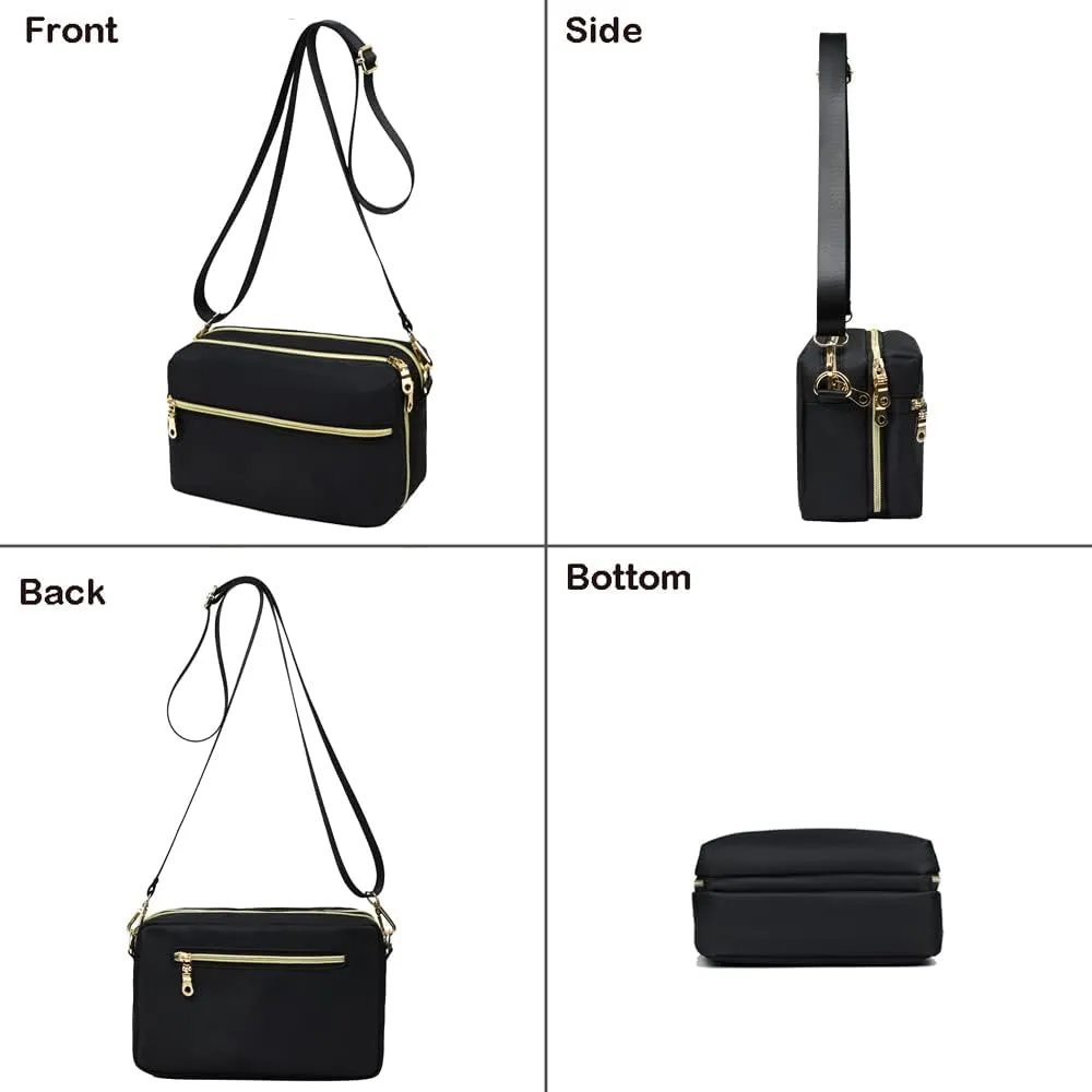 Functional Multi Pocket Crossbody Bag for Women Stylish Ladies Shoulder Messenger Bags Purse