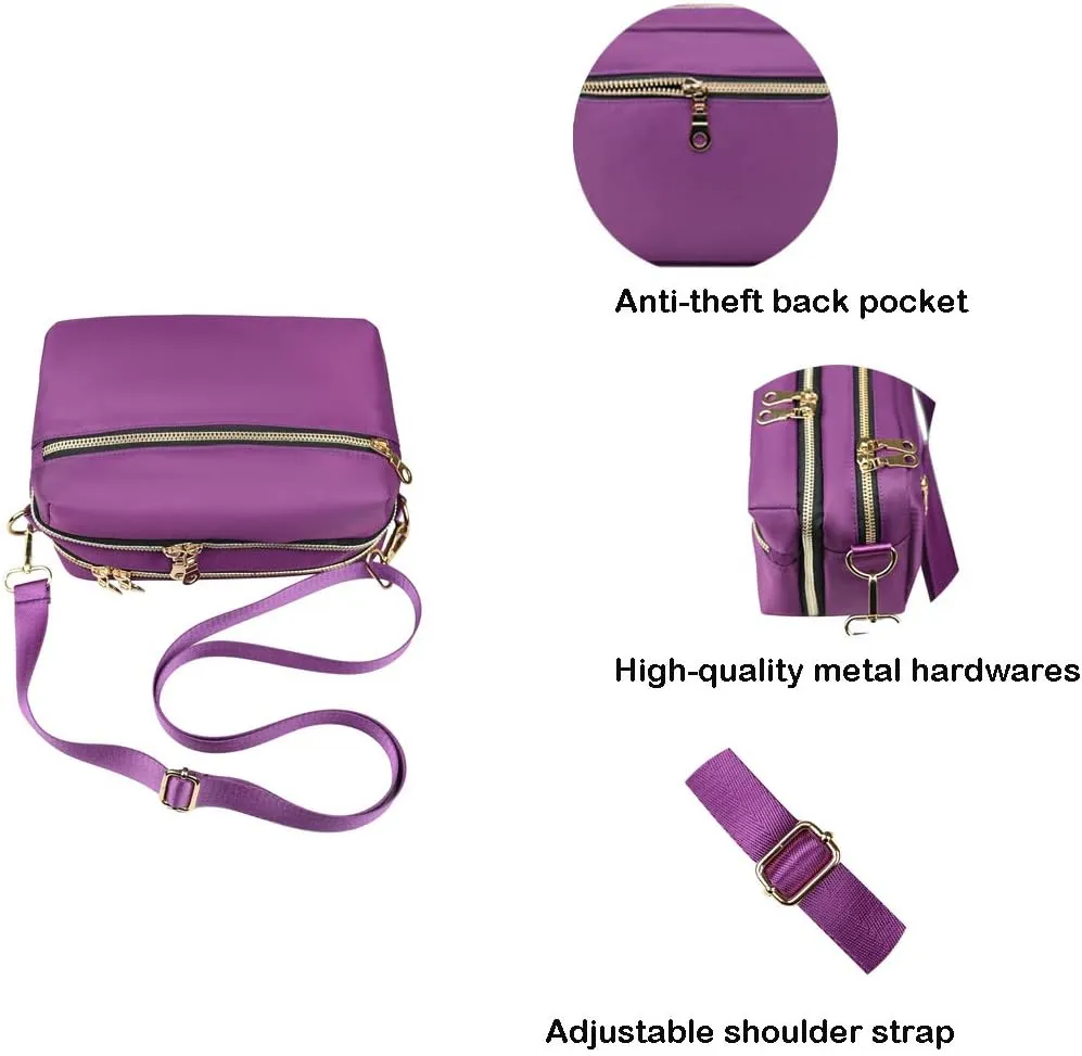 Functional Multi Pocket Crossbody Bag for Women Stylish Ladies Shoulder Messenger Bags Purse