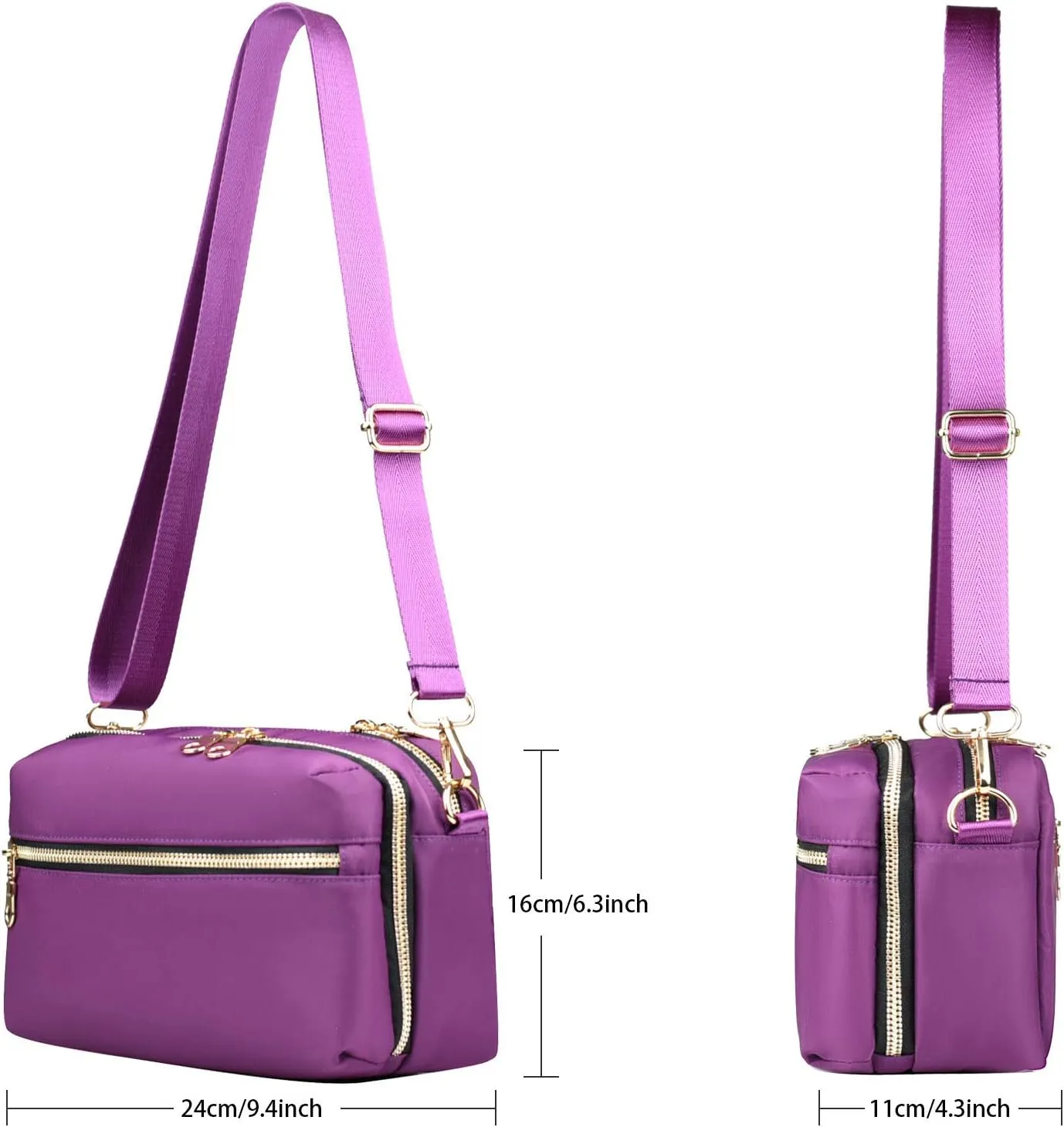 Functional Multi Pocket Crossbody Bag for Women Stylish Ladies Shoulder Messenger Bags Purse