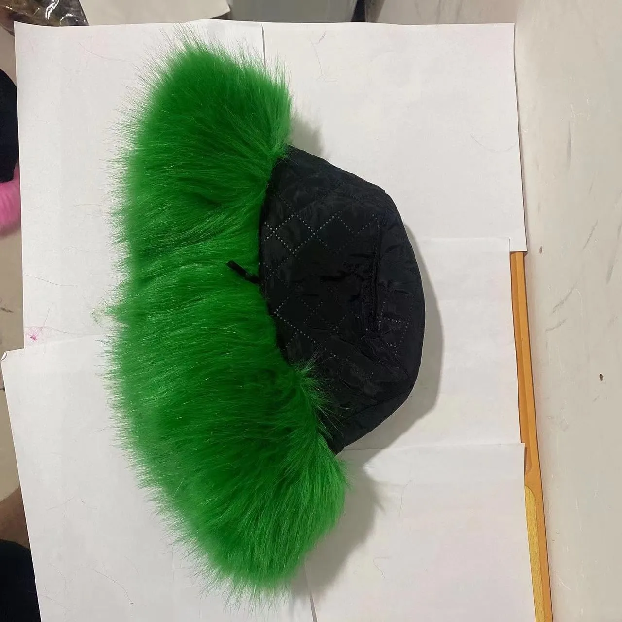 Fuzzy Bucket Hat for Women Winter Fluffy Furry Plush Faux Fur Hats Rainbow Cute Women's Bucket Hats