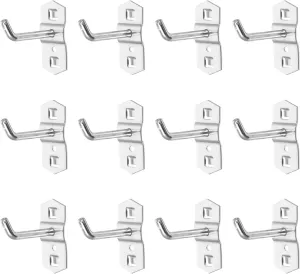 Garneck 12 Pcs Heavy Duty Pegboard Hooks for Loc Board Square Hole Peg Board Tool Organization Hooks L Style Metal Screw Hook Pegboard Accessory Hooks Hanging, 5.8X5.8CM, Silver, 28LERVVZ40MRWJ20URN7
