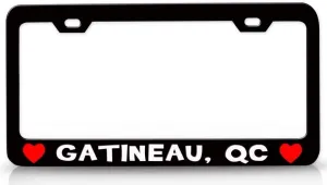 GATINEAU QC USA Canada Cities City Metal Car SUV Truck License Plate Frame Bl k30