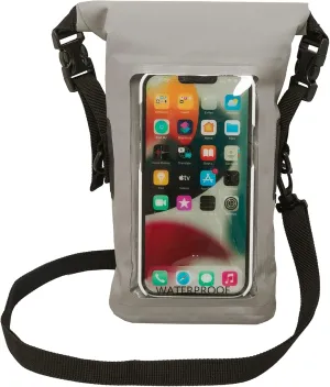 geckobrands Waterproof Phone Tote with 2L Dry Bag and Adjustable Strap – Protect Your Phone and Valuables While on The Go Grey