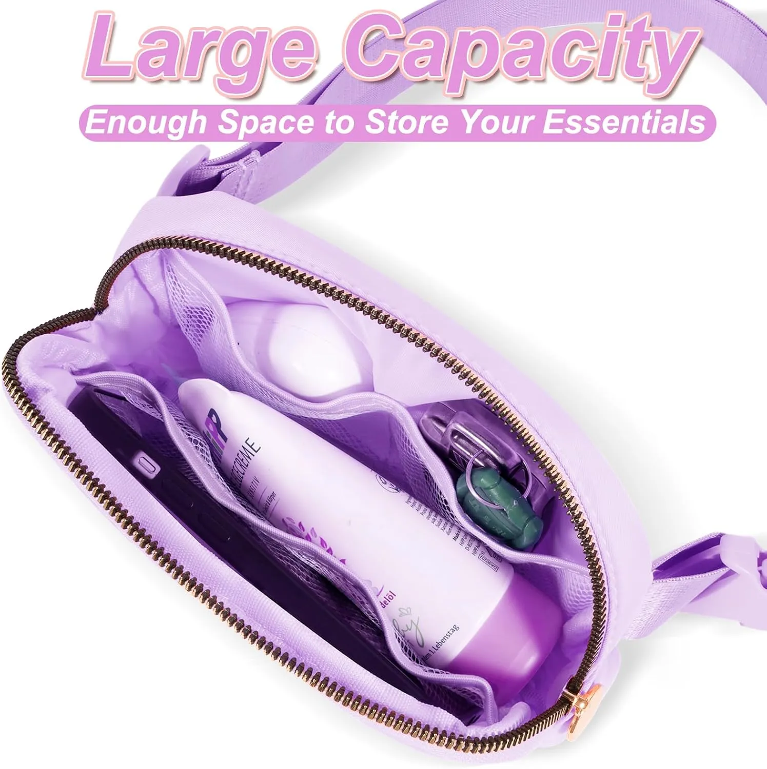 Gifts for Girls & Kids - Birthday Gifts for Daughter & Sister, Essentials for Her, Travel Essentials, Cute Teen Trendy Stuff Waist Packs Belt Bag Crossbody Bag | Lavender, Initial S