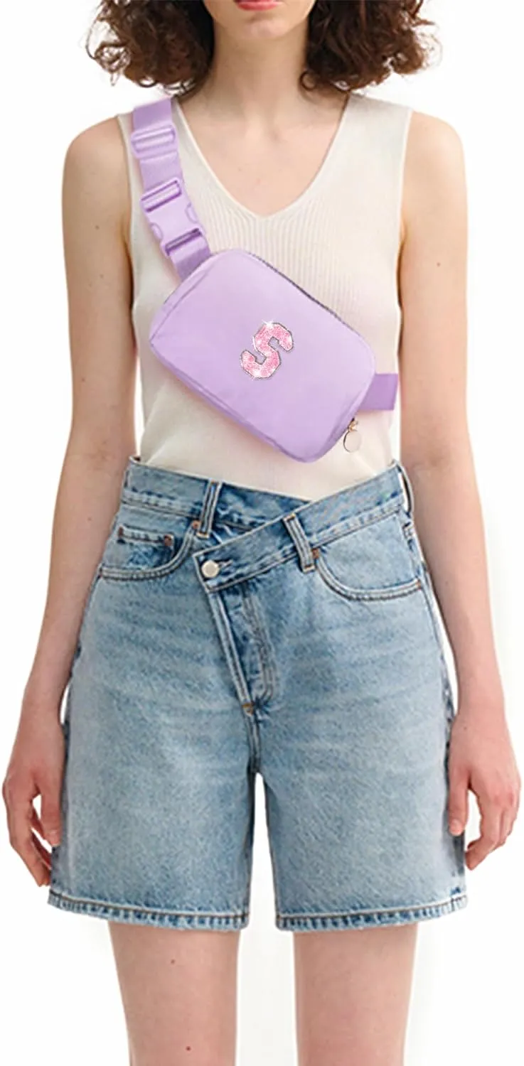 Gifts for Girls & Kids - Birthday Gifts for Daughter & Sister, Essentials for Her, Travel Essentials, Cute Teen Trendy Stuff Waist Packs Belt Bag Crossbody Bag | Lavender, Initial S