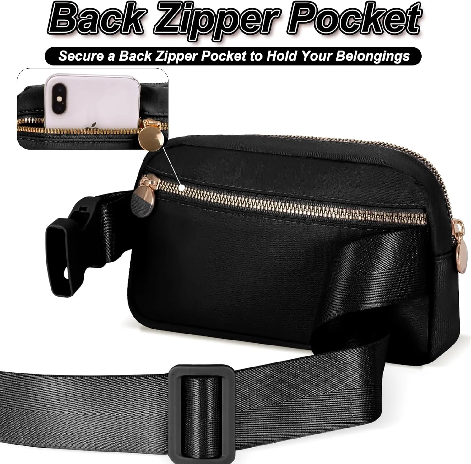 Gifts for Girls Teens Kids - Birthday Gifts for Daughter Sister, Essentials for Her, Travel Essentials, Cute Teen Trendy Stuff Waist Packs Belt Bag Crossbody Bag | Black, Initial S
