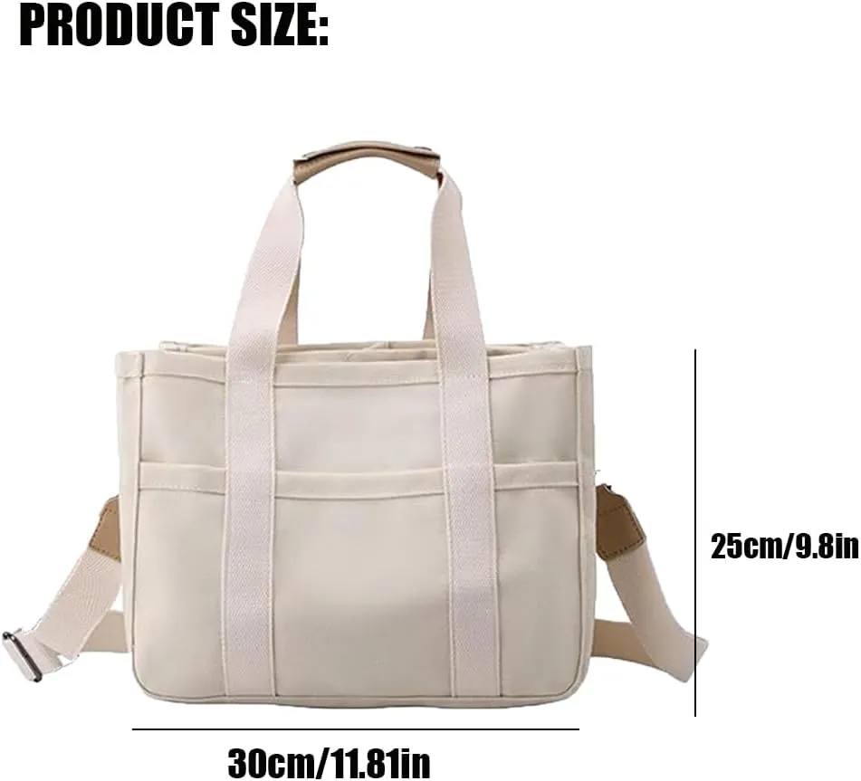 Gilmare Giee Tote Bag,Gilmare Giee Everyday Tote Bag,Large Capacity Canvas Bag for Women with 4 Compartment