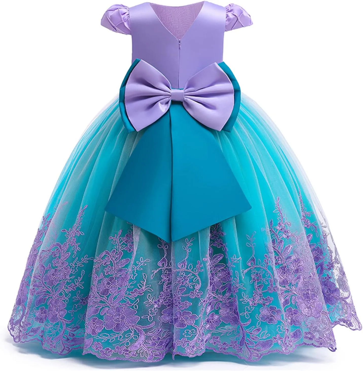 Girls Mermaid Princess Dress Kids Mermaid Costume Dress up for Ariel 8-9Years