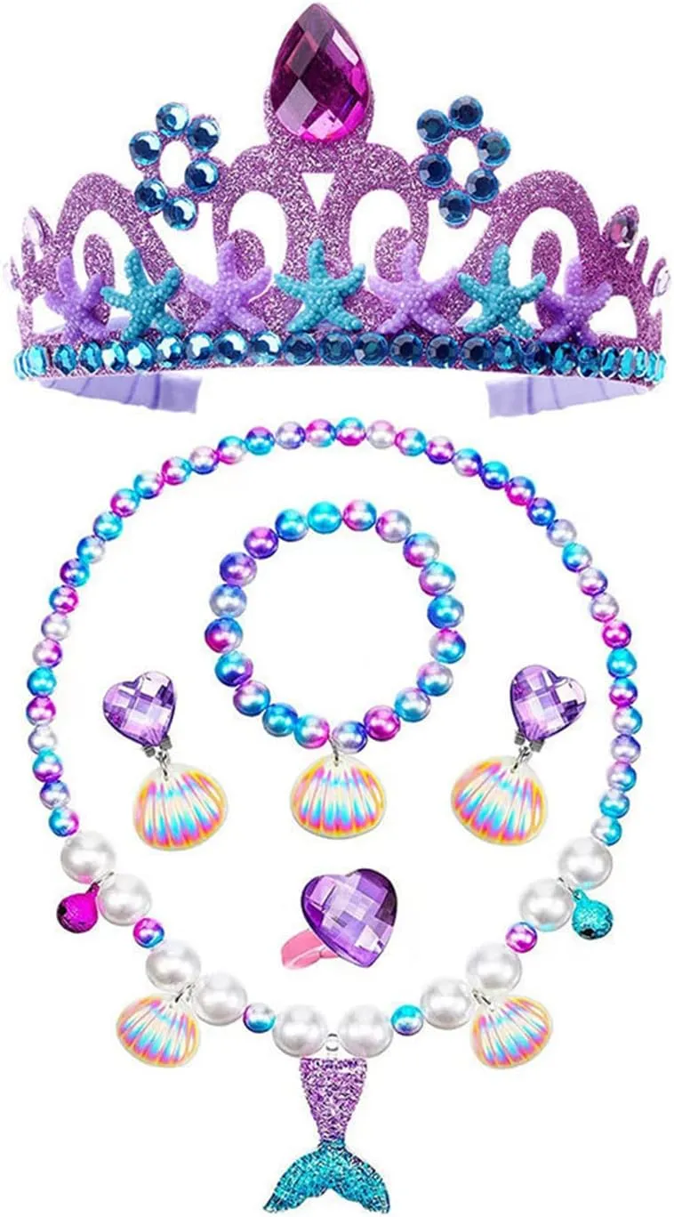 Girls Mermaid Princess Dress Kids Mermaid Costume Dress up for Ariel 8-9Years