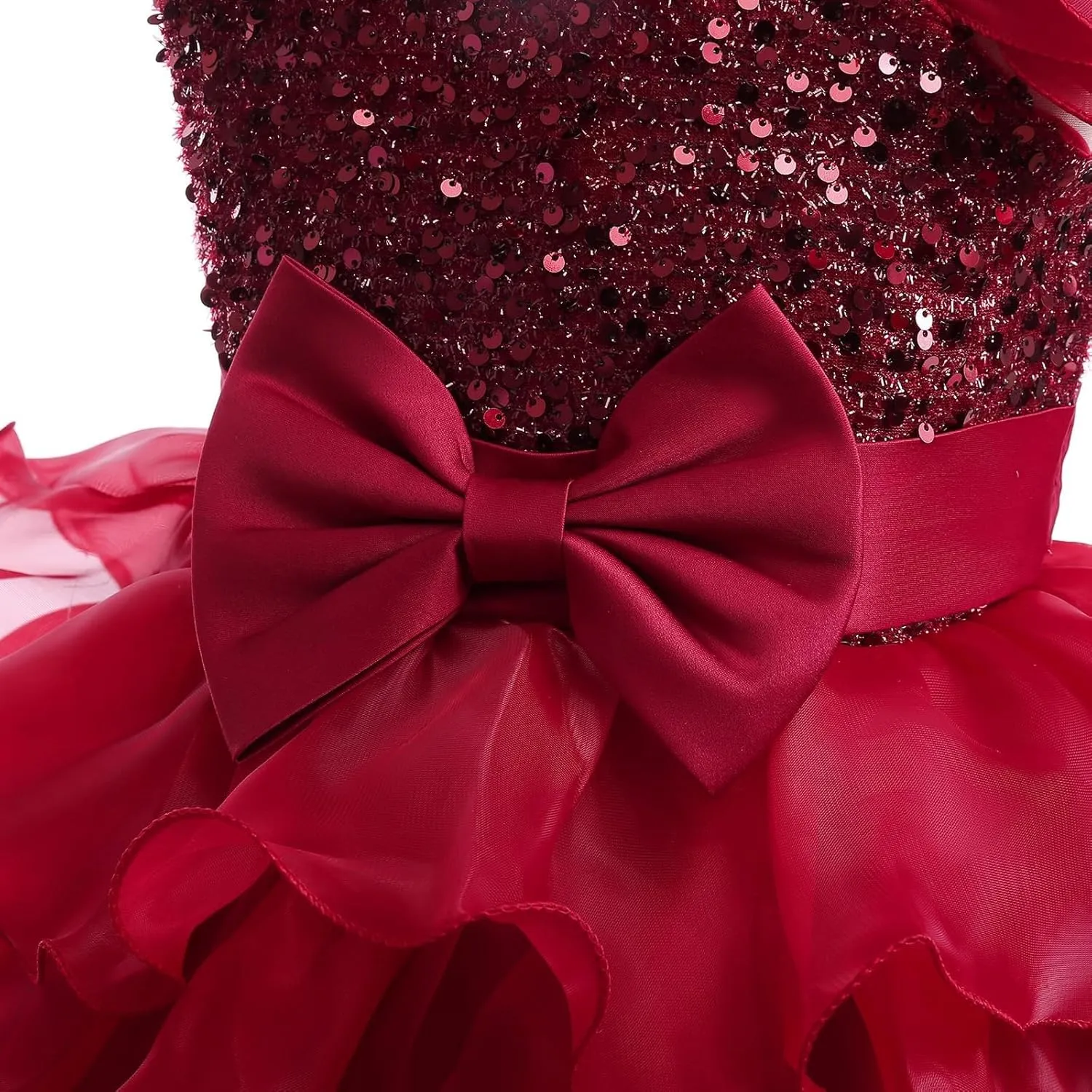 Girls One Shoulder Sequine Prom Gowns Pageant Wedding Evening Gown Birthday Part𝐲 Tiered Tulle Princess Dresses
