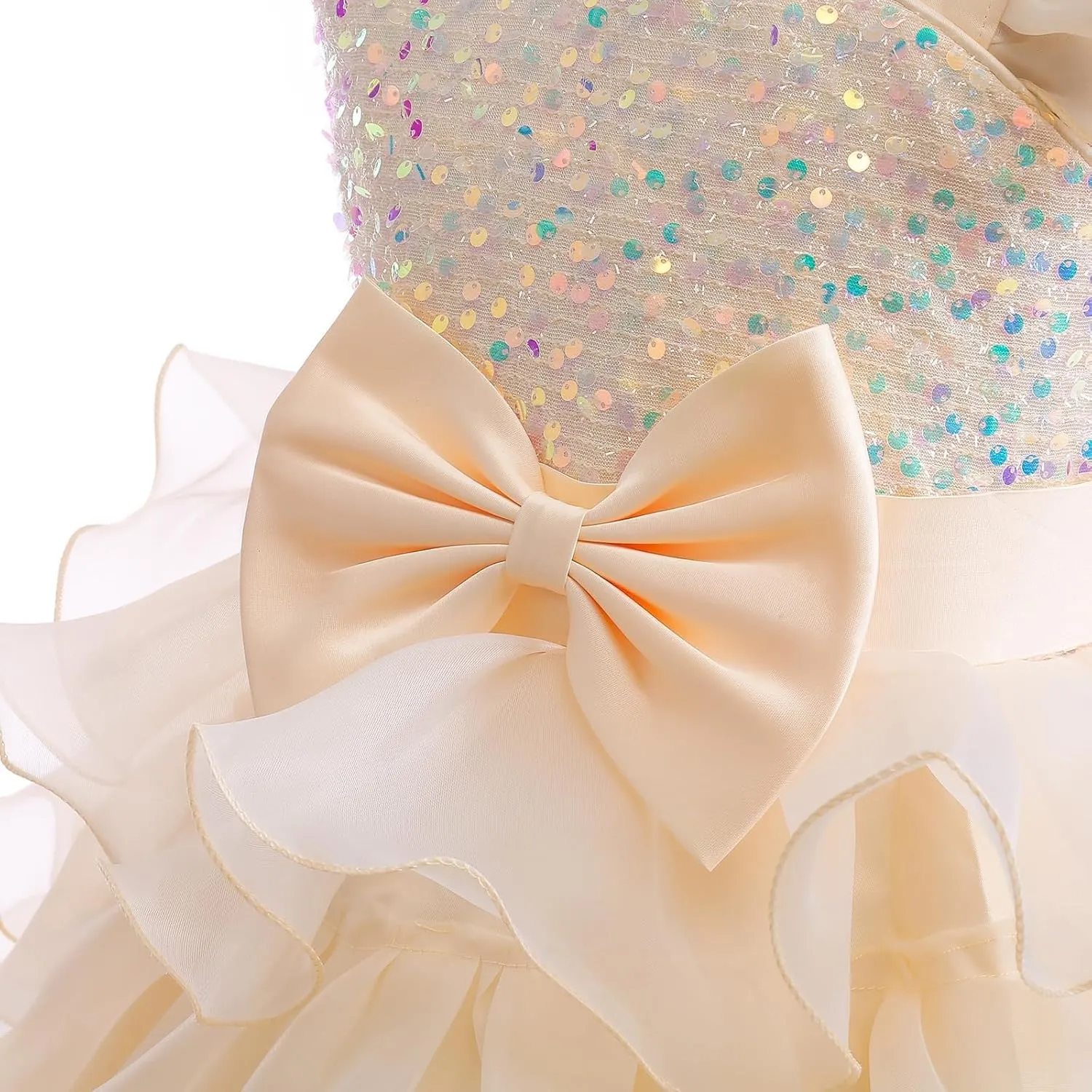 Girls One Shoulder Sequine Prom Gowns Pageant Wedding Evening Gown Birthday Part𝐲 Tiered Tulle Princess Dresses