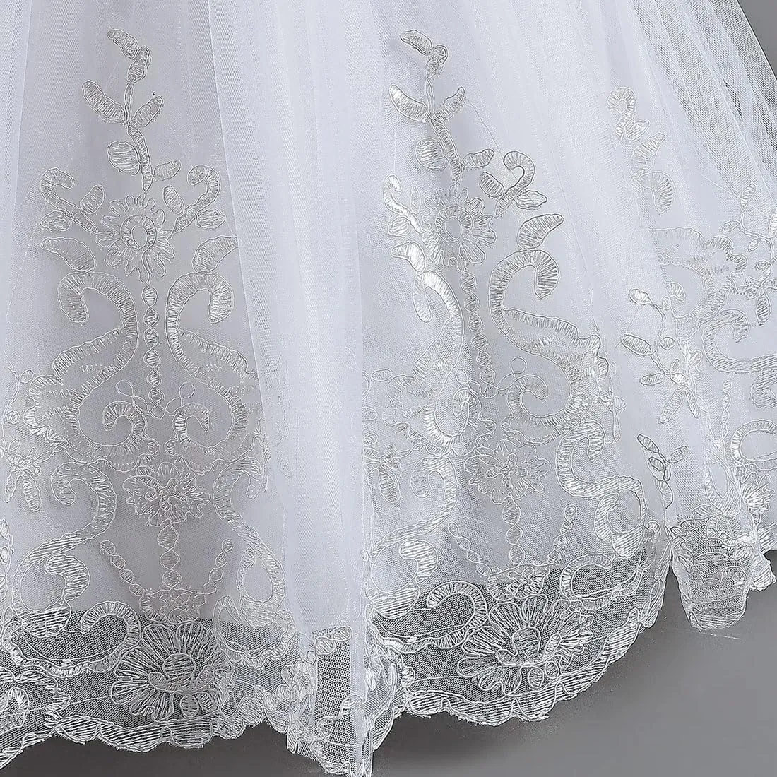 Girls Pageant Dress Long Tulle Princess Wedding Ball Gowns