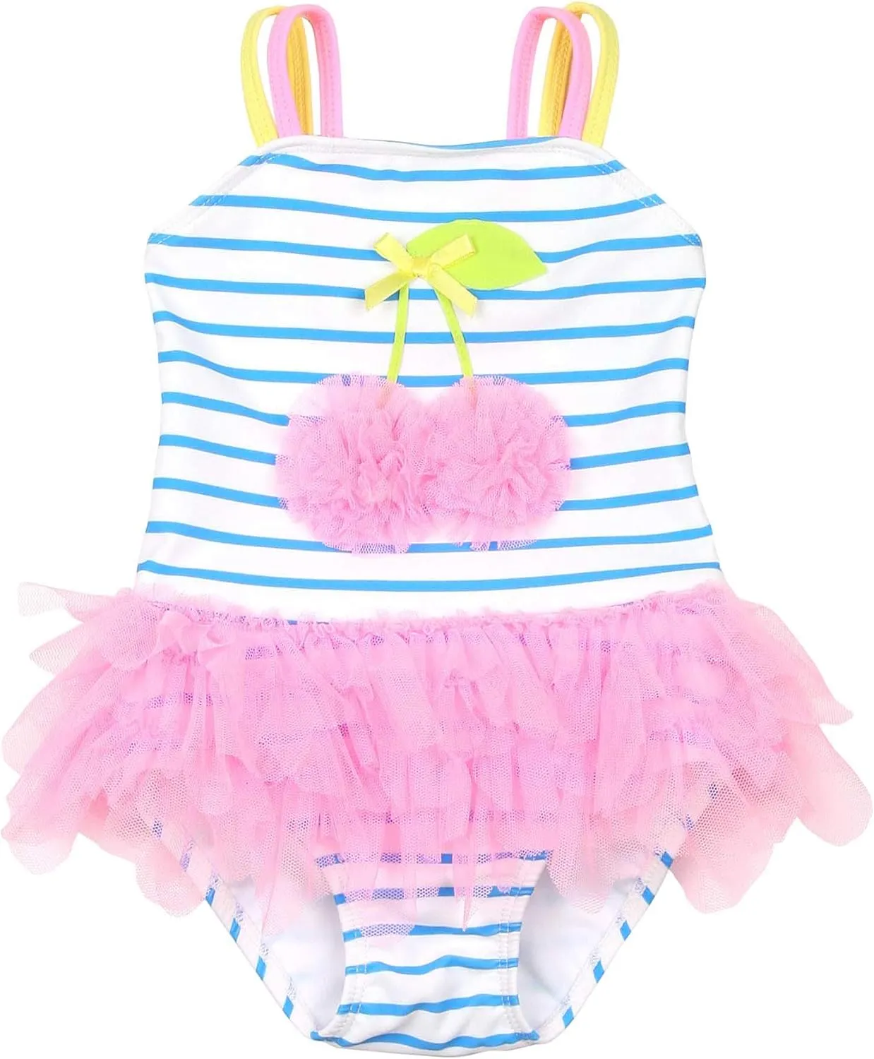 Girls' Tropical Sensation Striped Swimsuit, Sizes 2-7