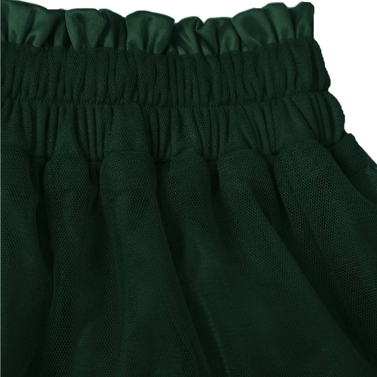 Girstunm Women's Elastic Waist Dancing Dress Princess Mesh Tulle Above Knee Skirts