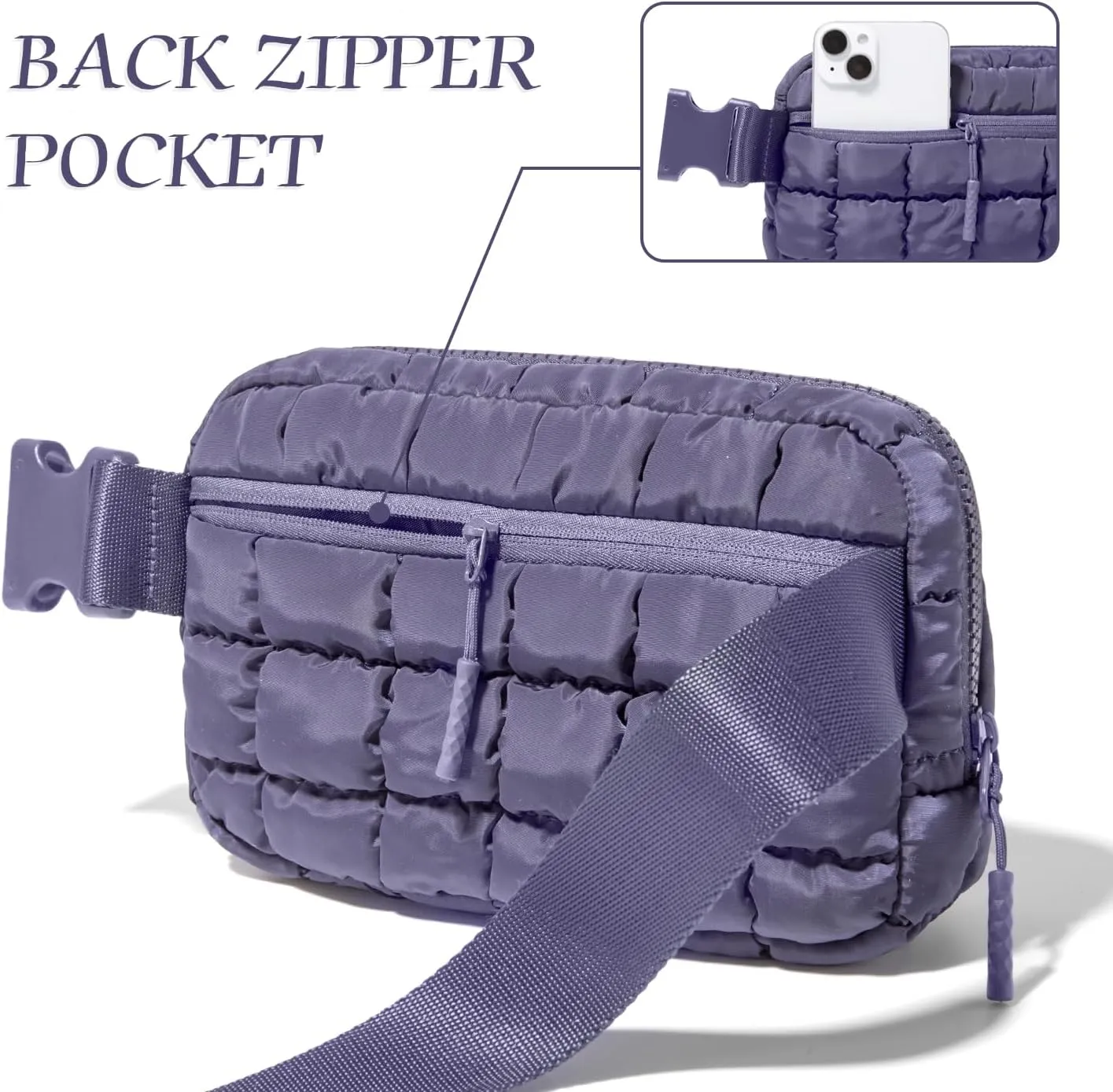 Gitus Trending Gifts for Women Puffer Crossbody Bags for Women Belt Bag Fanny Pack with Adjustable Straps Lightweight Quilted Puffy Bag Woman Gifts (Muscovitum)